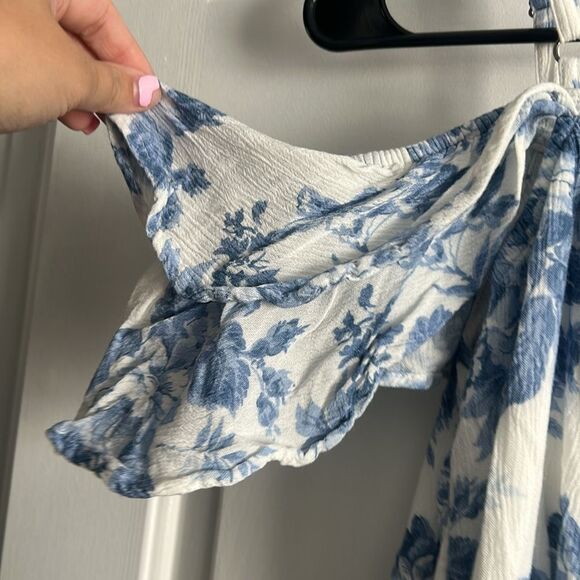 Abercrombie Kids Girl’s Floral Romper Jumpsuit Ruffle Sleeve Size 15/16 - Picture 5 of 7